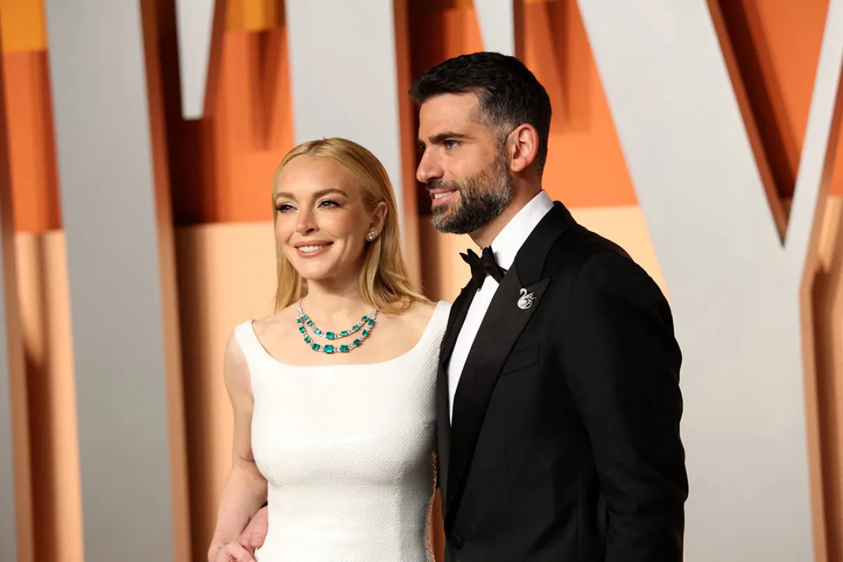 الممثلة الأمريكية ليندسي لوهان وزوجها بدر شماس (US actress Lindsay Lohan and her husband Bader Shammas)- مصدر الصورة: Michael Tran / AFP