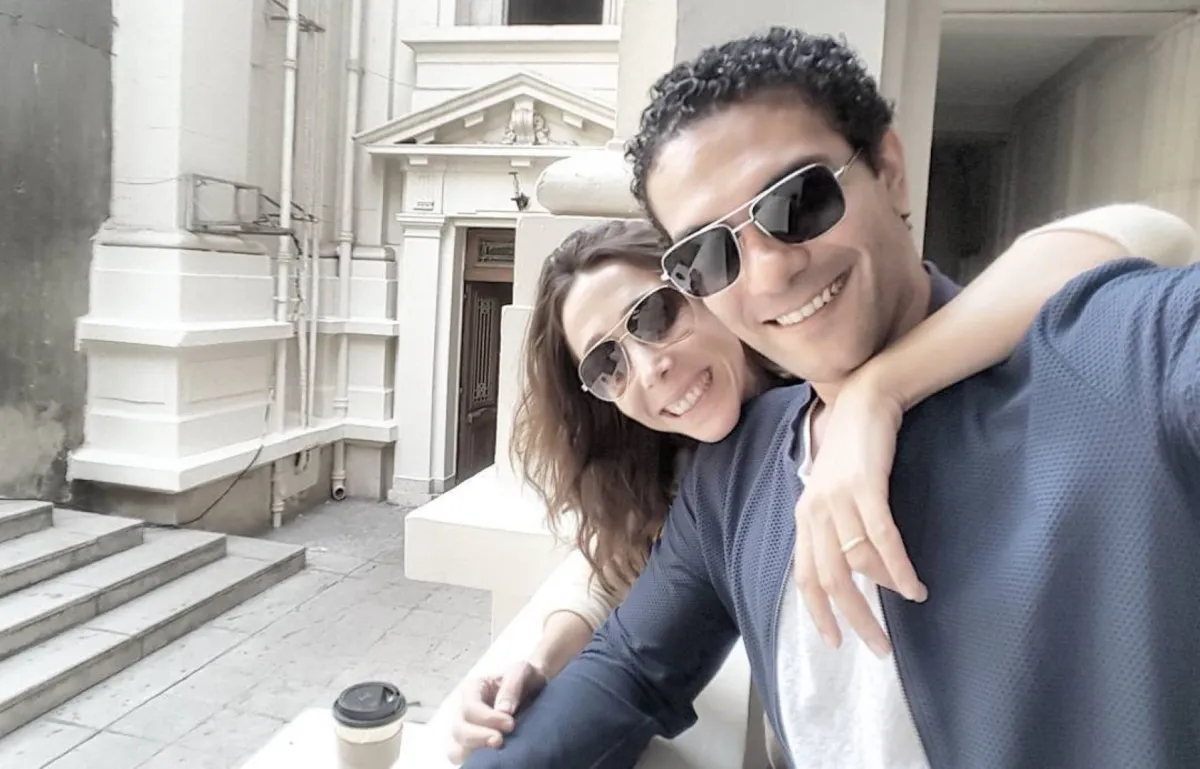 آسر ياسين وزوجته كنزي- الصورة من حسابه على إنستغرام