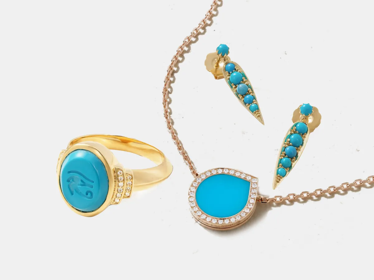 مجوهرات مرصوفة بحجر التركواز لصيف 2025