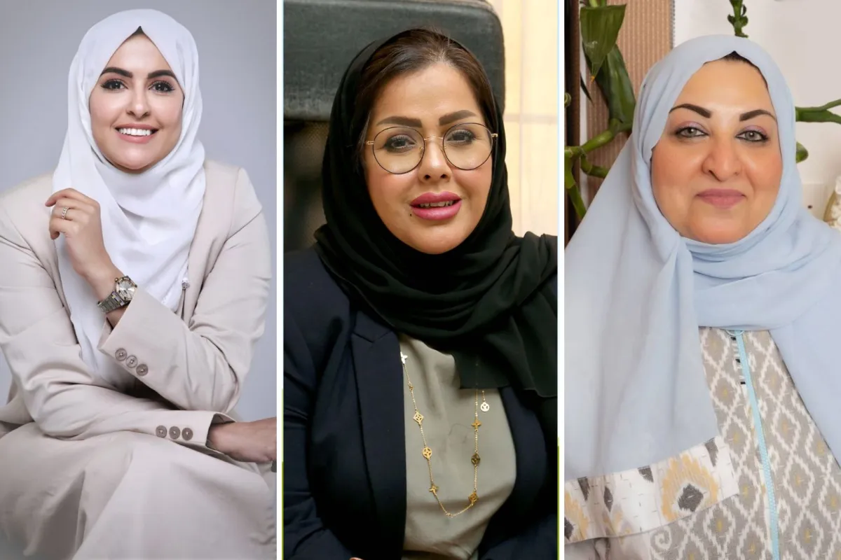 نجلاء الساعاتي والدكتورة نوف الغامدي ونسرين الشامي