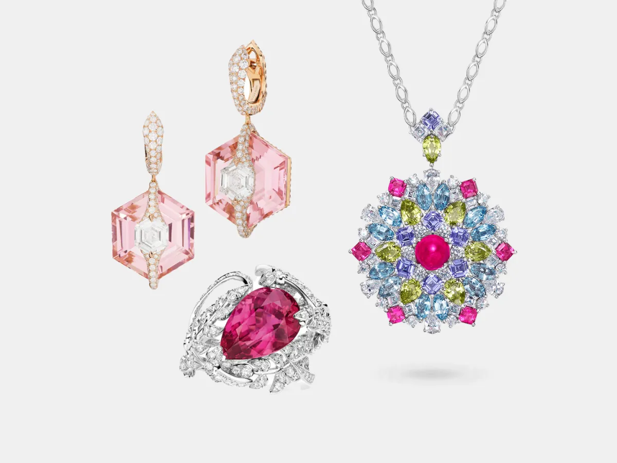 مجوهرات التورمالين الوردي