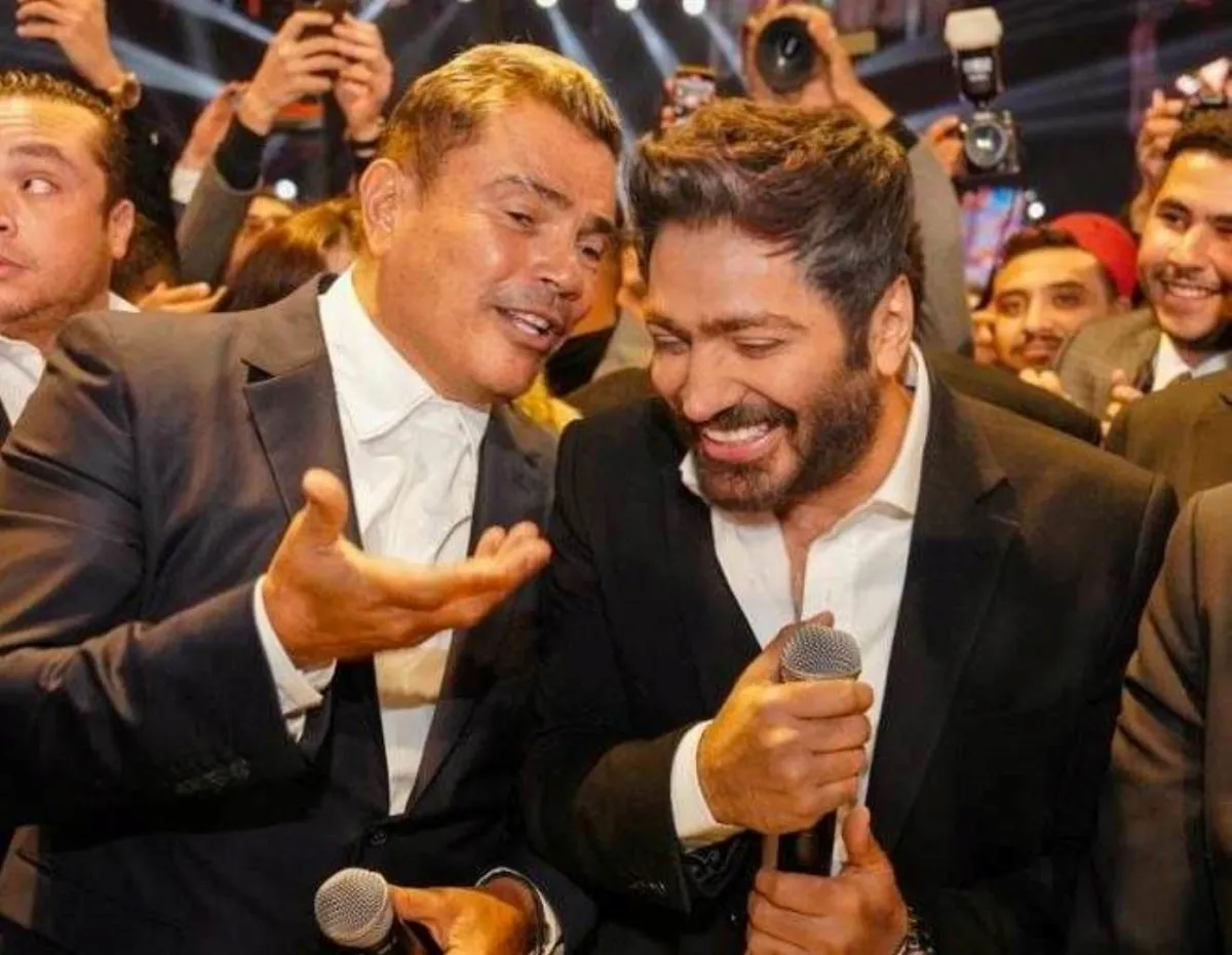 عمرو دياب وتامر حسني من حفل زفاف أحمد عصام - الصورة من حساب تامر حسني على انستغرام