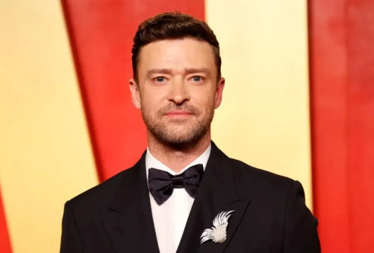 جاستن تيمبرليك يحضر حفل فانيتي فير لجوائز الأوسكار في واليس، في 10 من مارس 2024 ( Justin Timberlake attends the Vanity Fair Oscars Party at the Wallis , on March 10, 2024) -مصدر الصورة: Michael TRAN / AFP