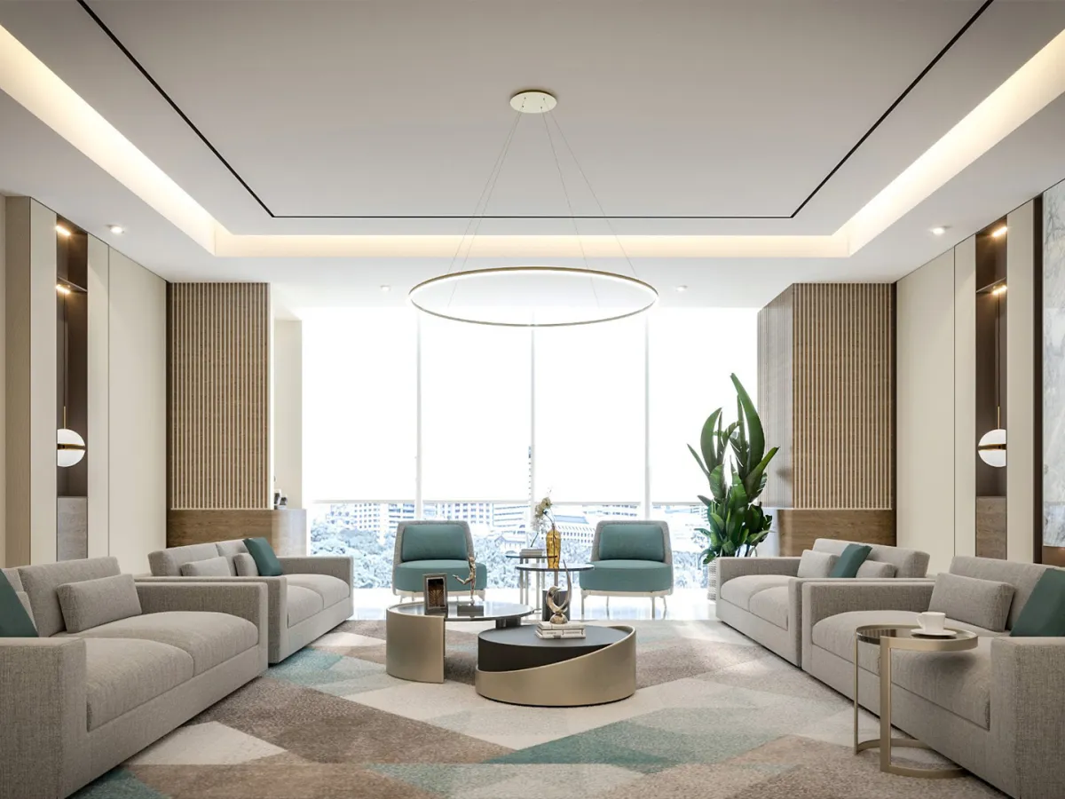 صالة فخمة (الصورة من شركة سيتي كور للتصميم الداخلي)  