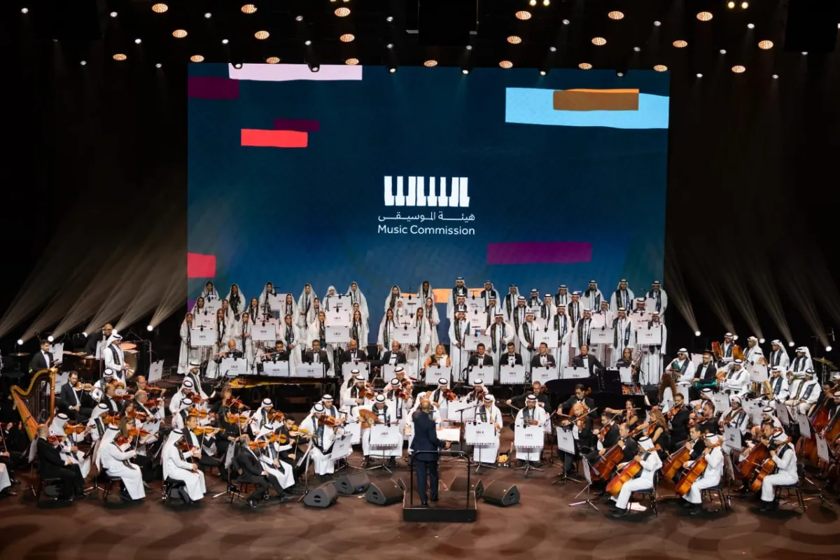 الحفل اختتم بعرض موسيقي قدّمته الأوركسترا والكورال الوطني السعودي بقيادة المايسترو نادر عباسي والمايسترو رئاب أحمد