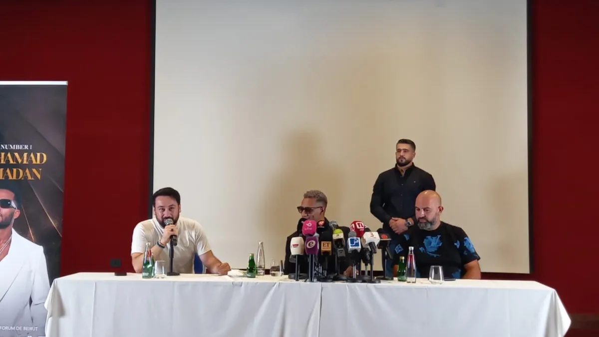 محمد رمضان من المؤتمر الصحفي - صورة خاصة لسيدتي تصوير حسين برجي