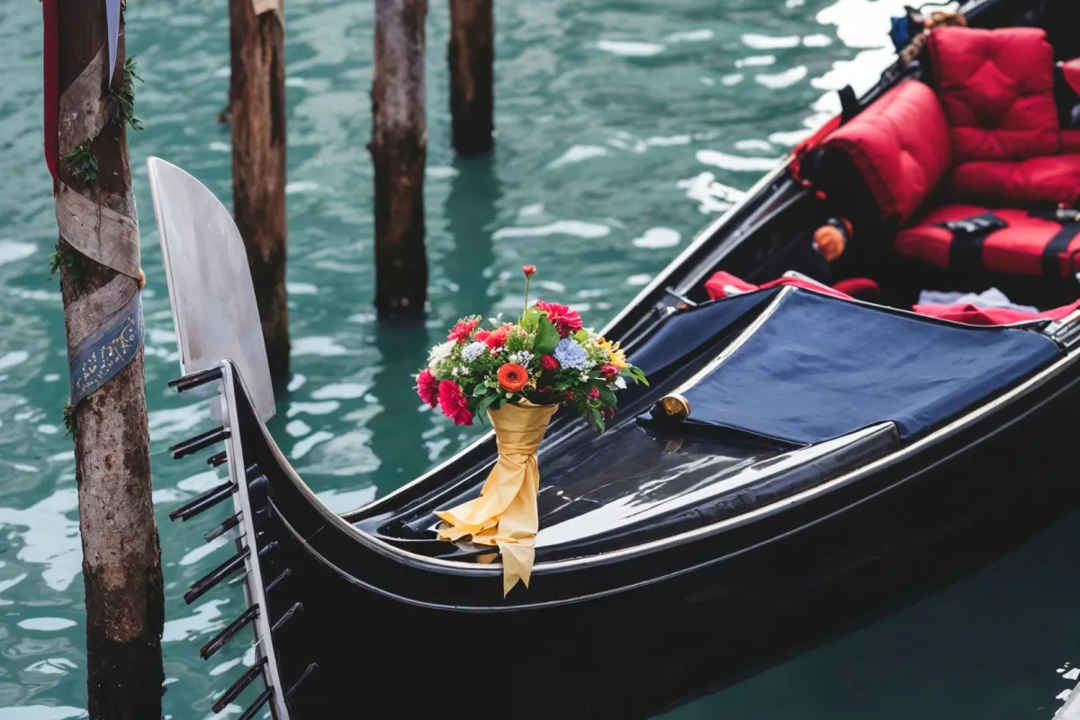 جندول مدينة فينيسيا يشق قنواتها المائية 