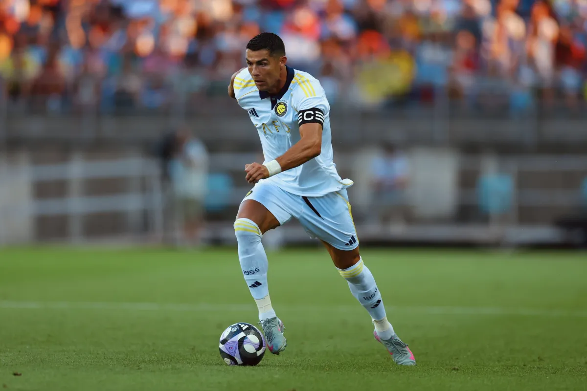 رونالدو من لقاء أمس الخميس أمام ريو أفي في المباراة الودية - الصورة من حساب نادي النصر السعودي على إكس