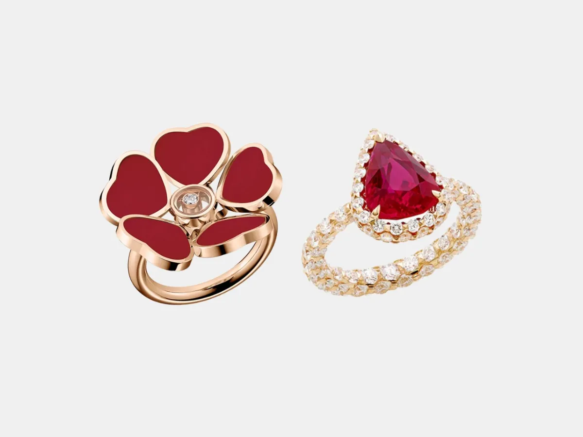 خواتم أحجار كريمة حمراء