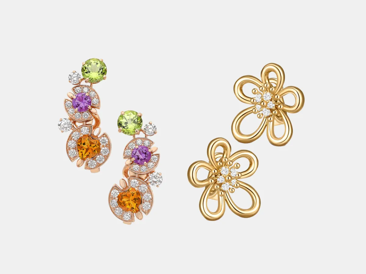 أقراط ذهب ألماسية