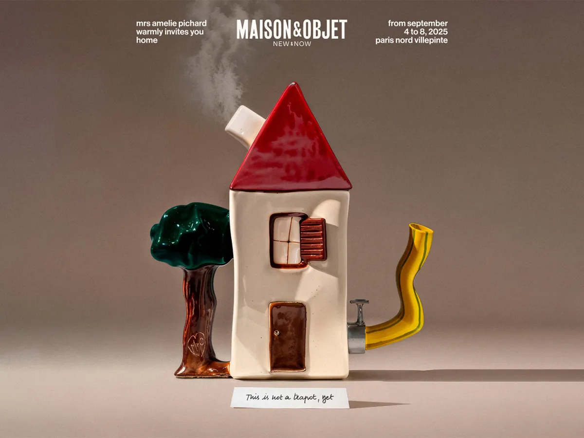 الملصق الرسمي الخاص بنسخة سبتمبر 2025 من معرض ميزون اي أوبجيه