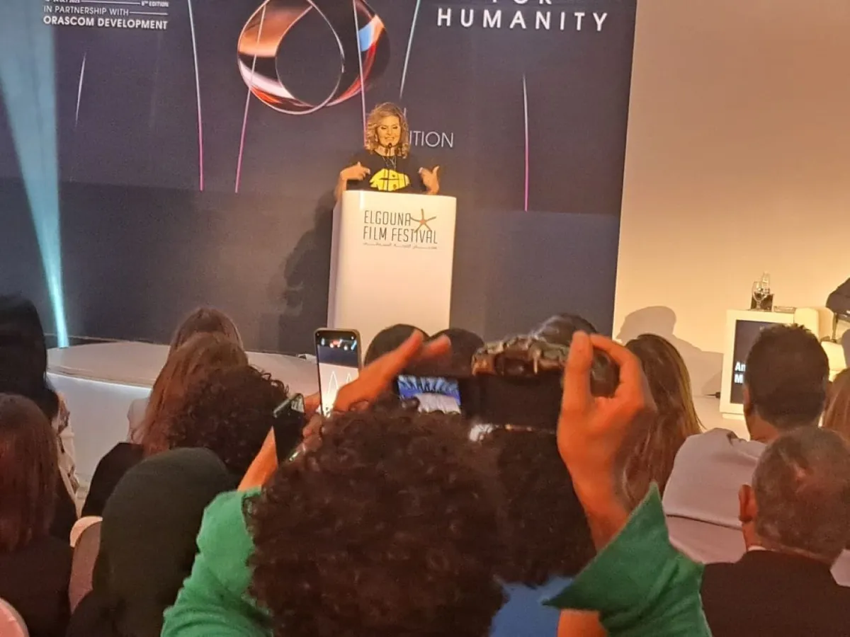 يسرا من المؤتمر الصحفي لمهرجان الجونة السينمائي- الصورة خاصة بسيدتي من تصوير سيد أحمد