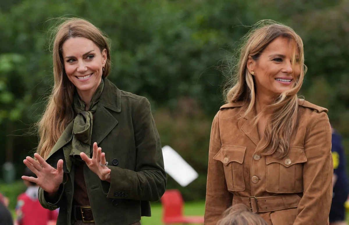 السيدة الأولى ميلانيا ترامب وأميرة ويلز في جولة بقصر وندسور (  First Lady Melania Trump and the Princess of Wales tour Windsor Castle). مصدر الصورة: Yui Mok / POOL / AFP)