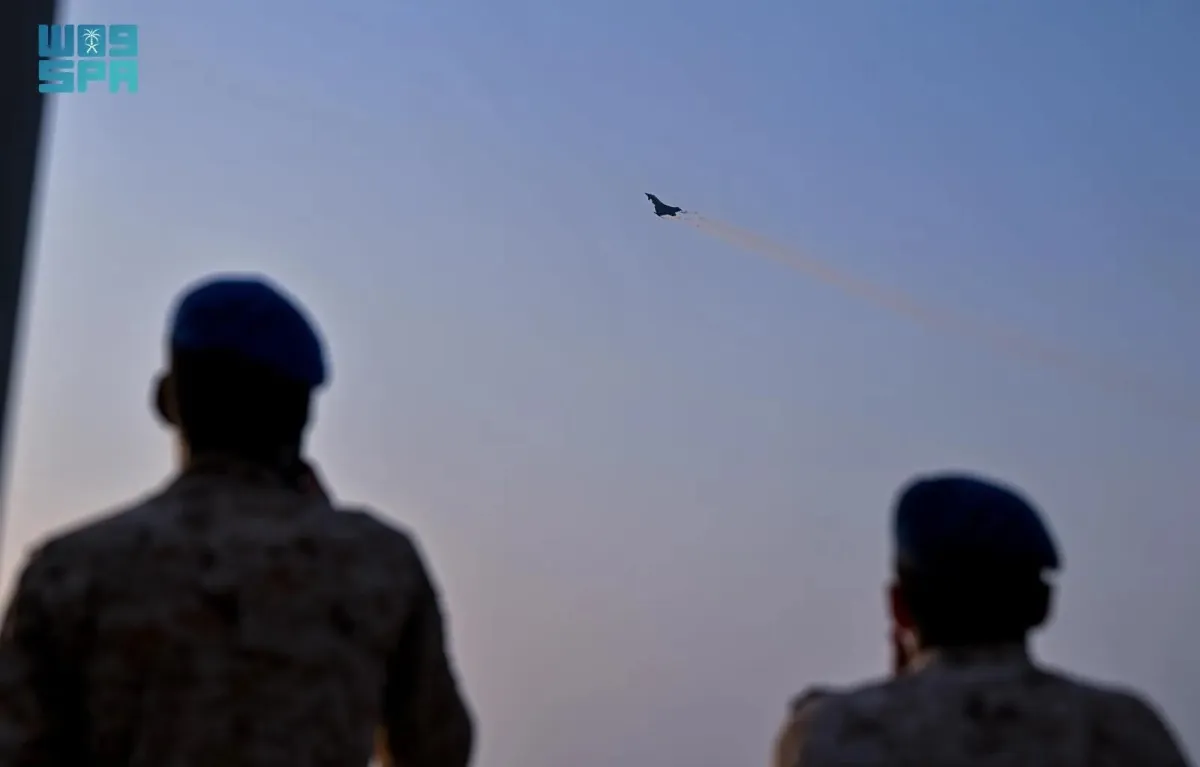 عروض جوية للمقاتلات السعودية في اليوم الوطني السعودي - الصورة من وكالة الأنباء السعودية "واس"