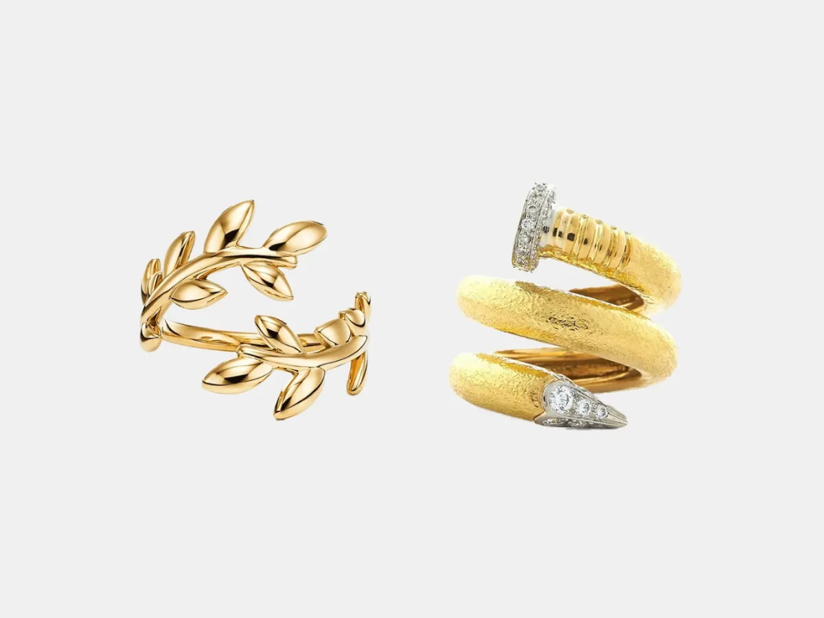 خواتم ذهب ملتفة حول الأصابع لخريف 2025