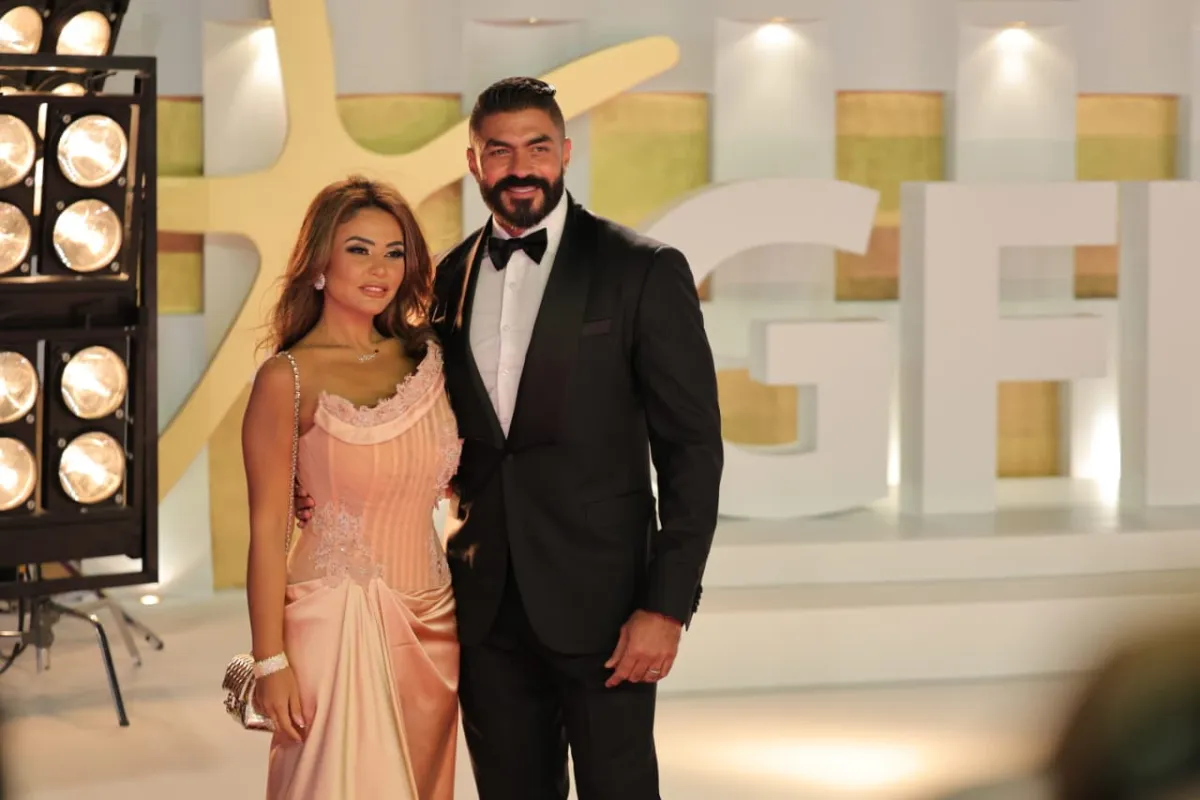 خالد سليم وزوجته من حفل افتتاح مهرجان الجونة - صورة خاصة لسيدتي
