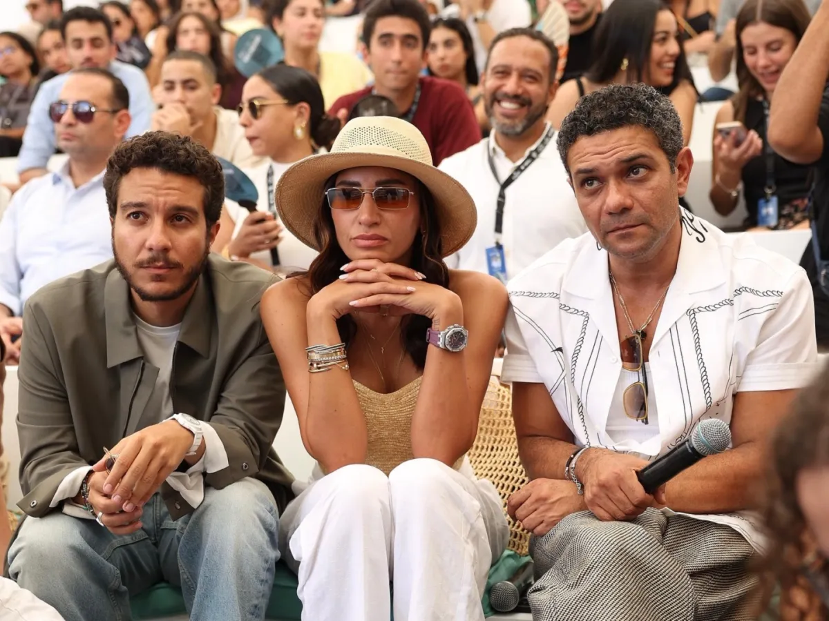 آسر ياسين ودينا الشربيني ونورالنبوي- الصورة من المركز الإعلامي للمهرجان