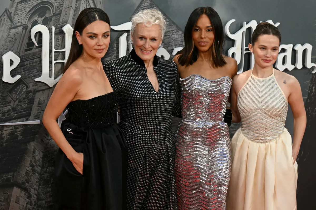 ميلا كونيس وكيري واشنطن وغلين كلوز وكايلي سبيني في مهرجان لندن السينمائي 2025 (مصدر الصورة:  JUSTIN TALLIS / AFP)