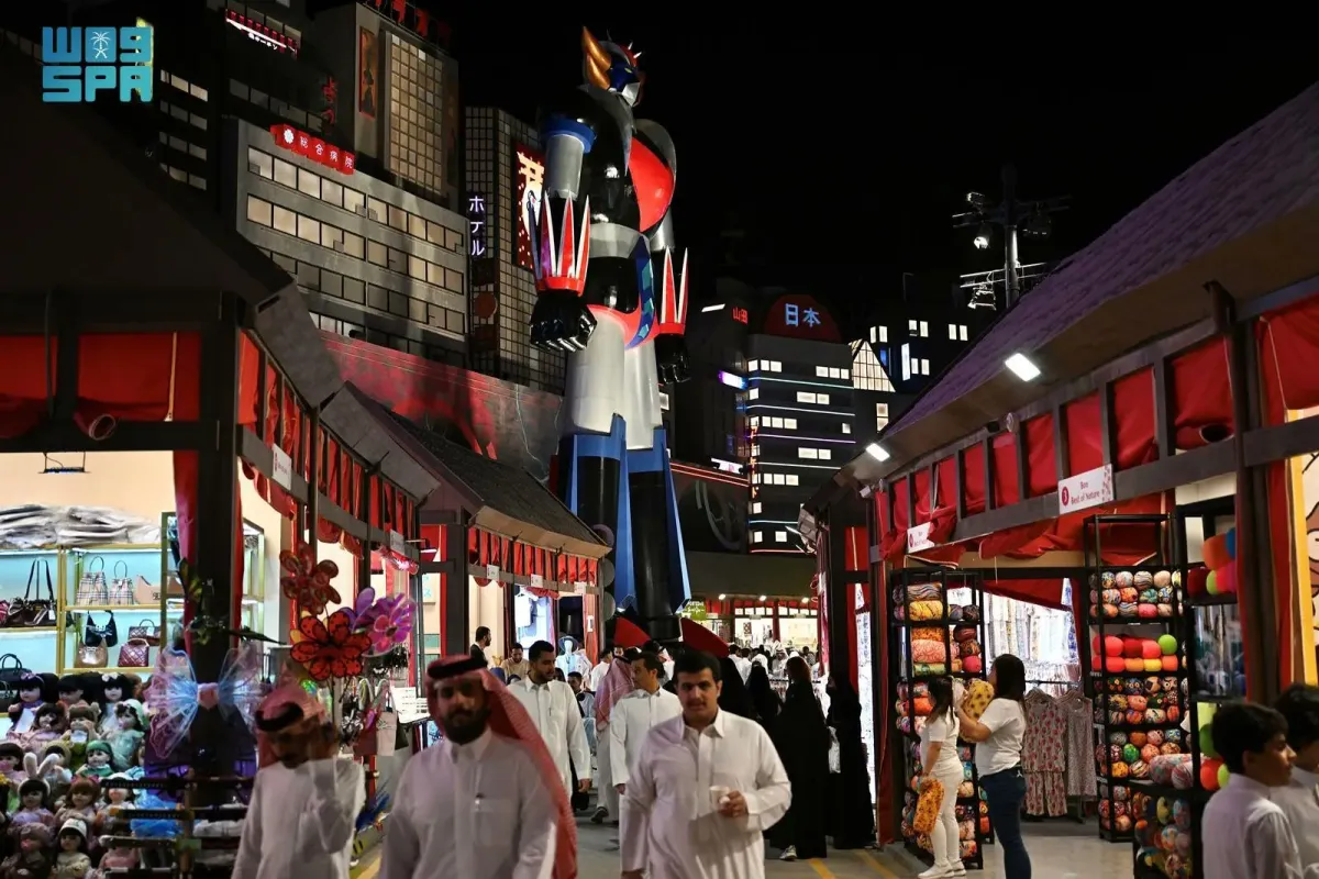 جناح اليابان في "بوليفارد وورلد" يجذب أنظار الزوار. الصورة من وكالة الأنباء السعودية "واس"