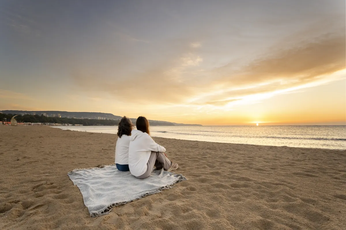 حلم الجلوس مع صديقك أمام البحر - الصورة تعبيرية  