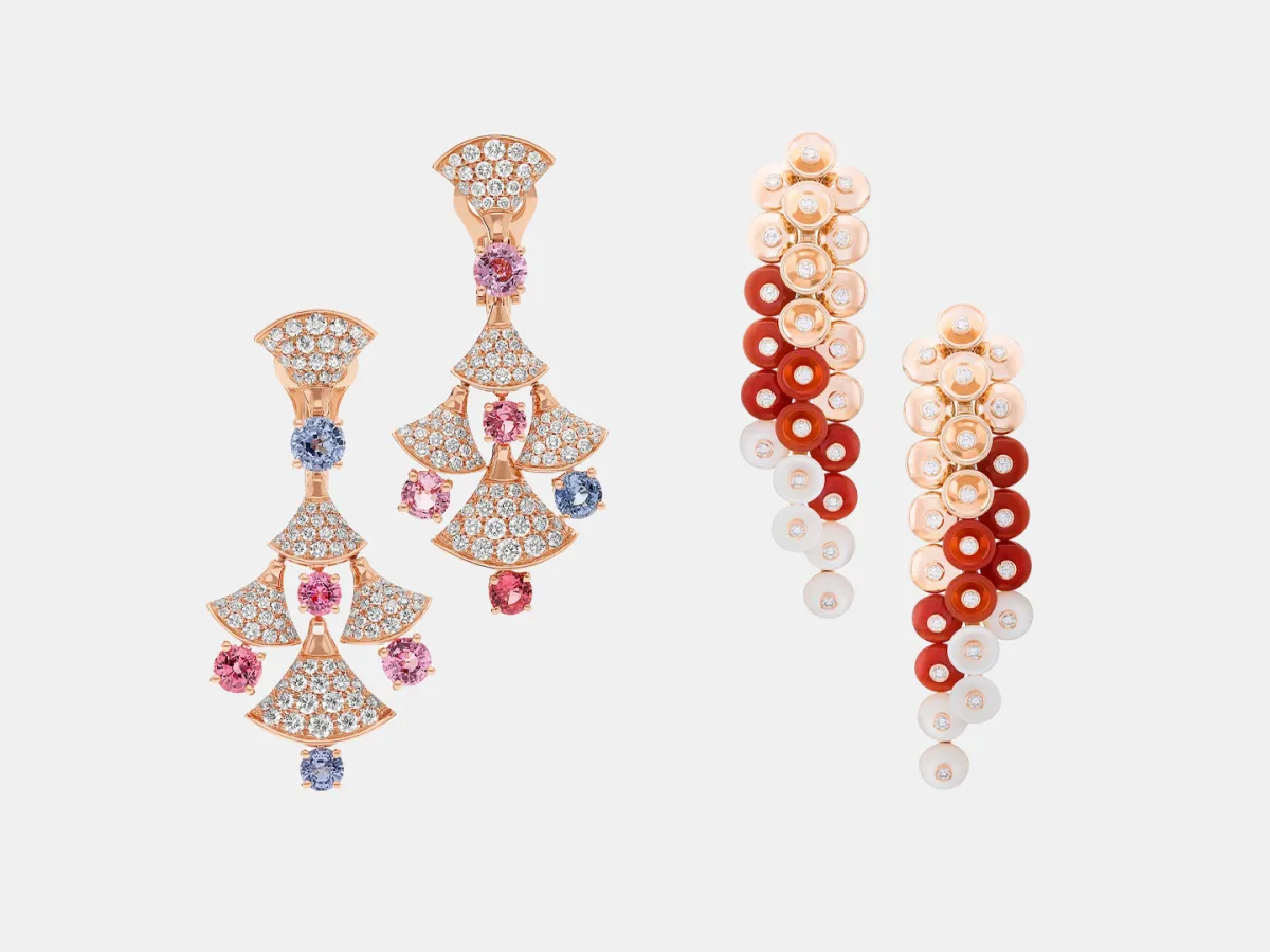 أقراط طويلة مرصوفة بالأحجار الكريمة لخريف 2025