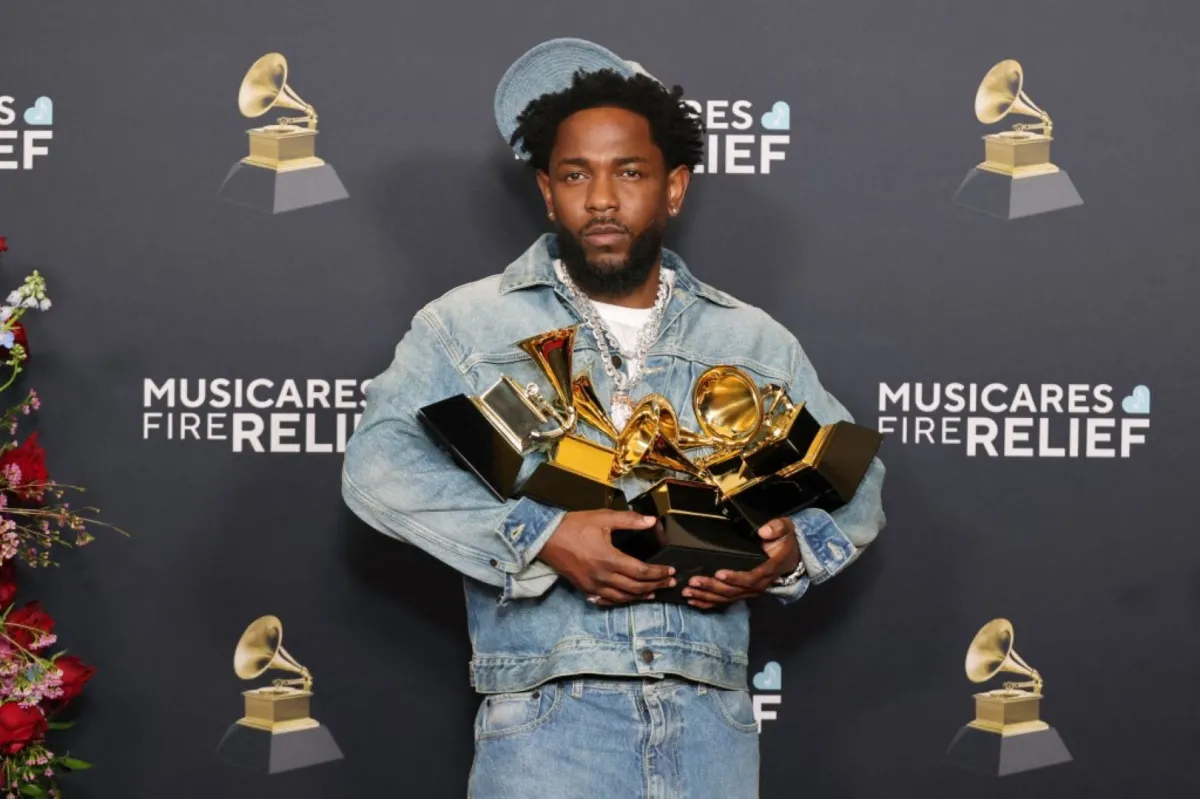 كندريك لامار Kendrick Lamar في حفل توزيع جوائز غرامي 2025. مصدر الصورة: Monica Schipper/Getty Images for The Recording Academy/AFP