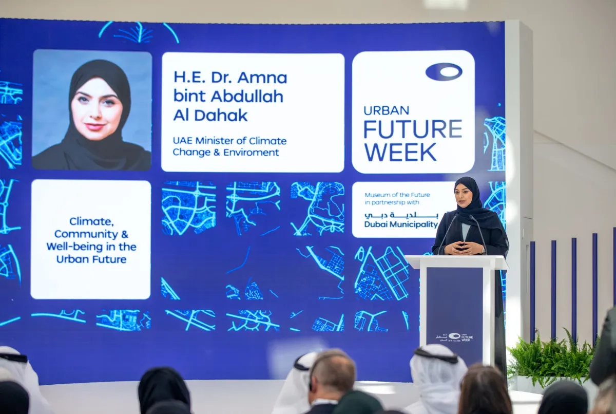 جانب من جلسات أسبوع مستقبل المدن. الصورة من مكتب دبي الإعلامي