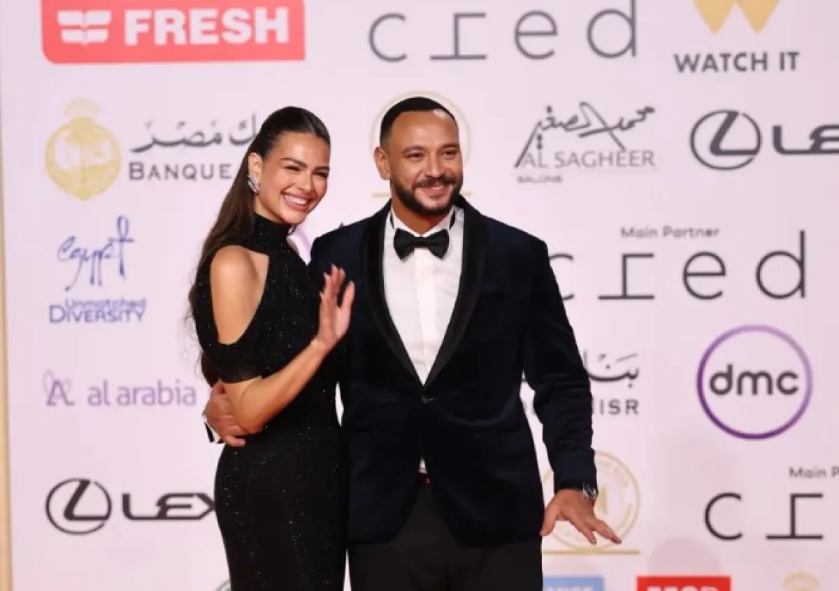 هنادي مهنا وأحمد خالد صالح بحفل افتتاح مهرجان القاهرة السينمائي- صورة خاصة لسيدتي تصوير يحيى أحمد