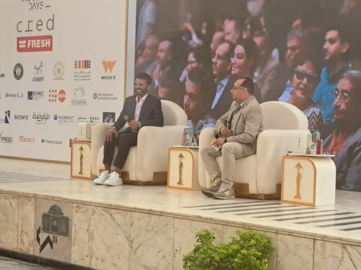 خالد النبوي من الجلسة الحوارية بمهرجان القاهرة السينمائي الدولي- الصورة خاصة بسيدتي من تصوير سيد أحمد
