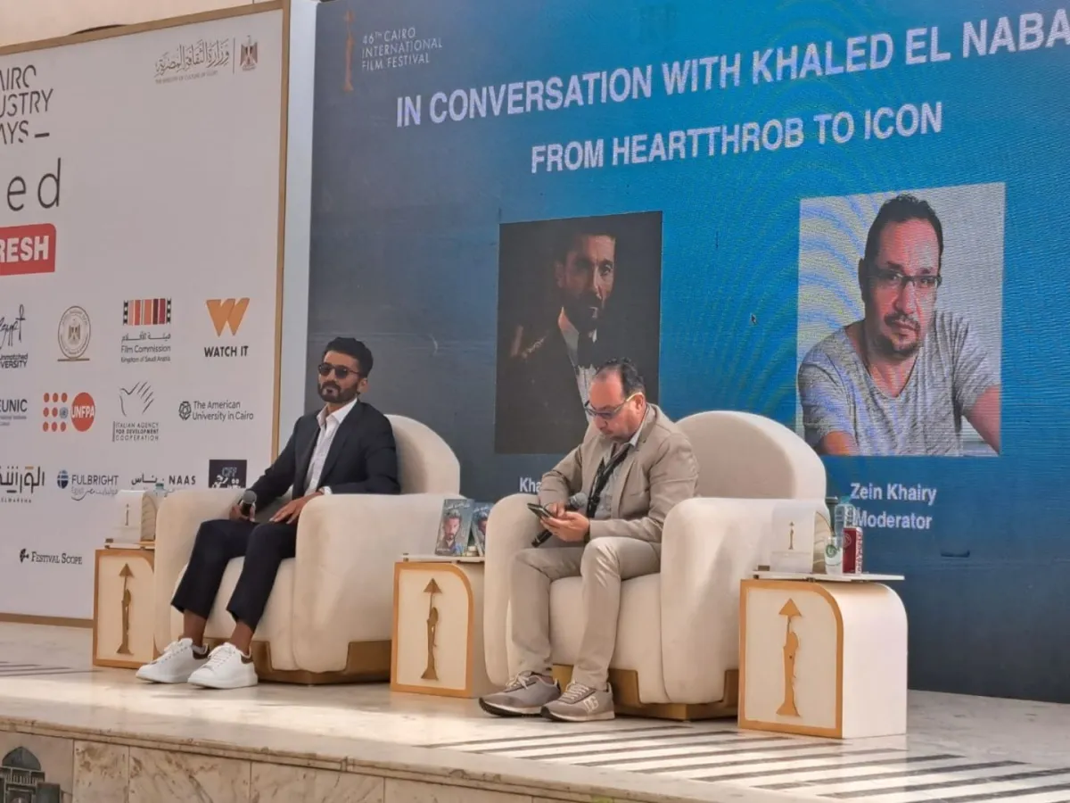 خالد النبوي من الجلسة الحوارية بمهرجان القاهرة السينمائي الدولي- الصورة خاصة بسيدتي من تصوير سيد أحمد