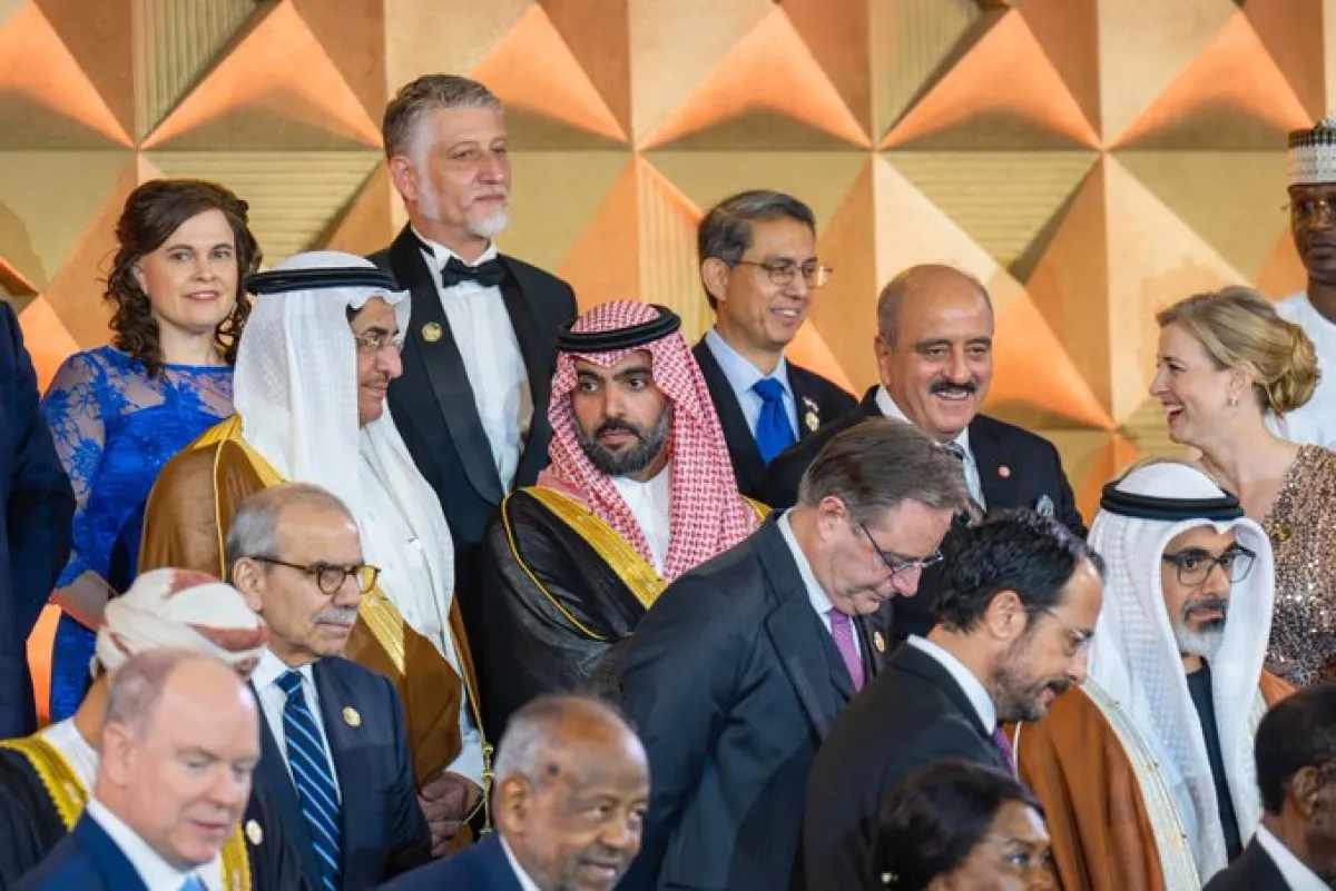 وزير الثقافة السعودي يشارك مع وفود عدد من دول العالم في افتتاح المتحف المصري الكبير. الصورة من حساب وزير الثقافة على منصة x