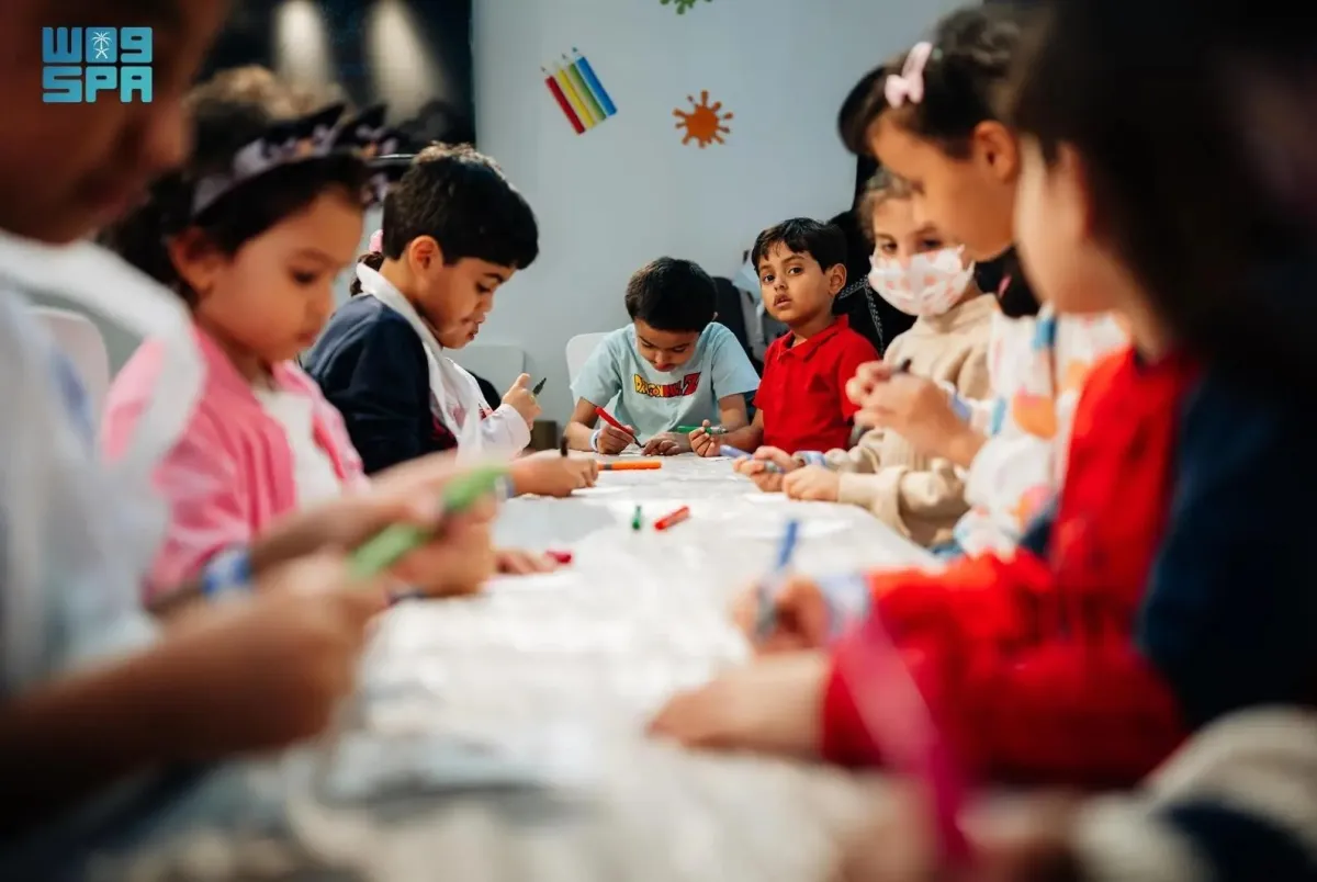 ركن الفنون والتشكيل في منطقة الطفل. الصورة من وكالة الأنباء السعودية "واس"