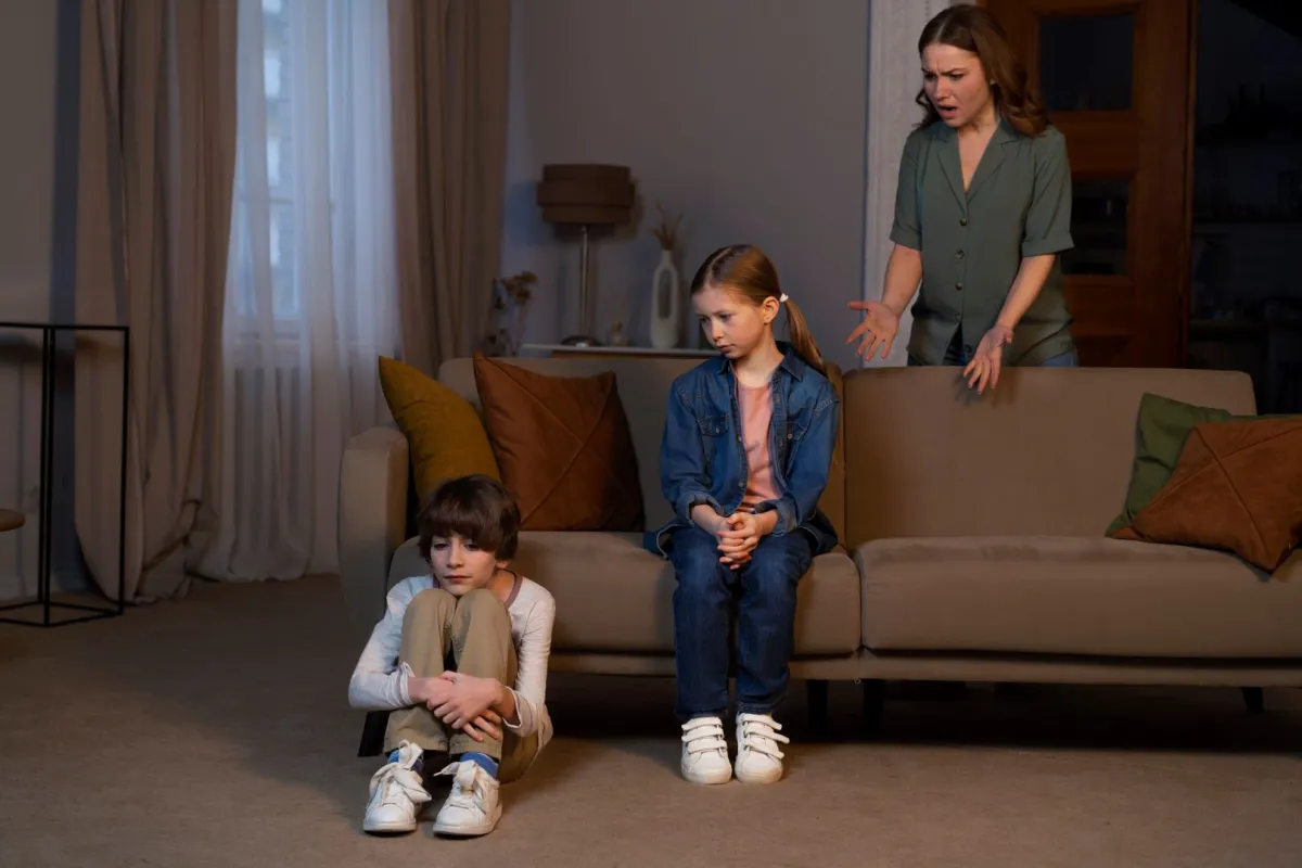 صورة تعبر عن أسلوب خاطئ للتعامل مع الأبناء