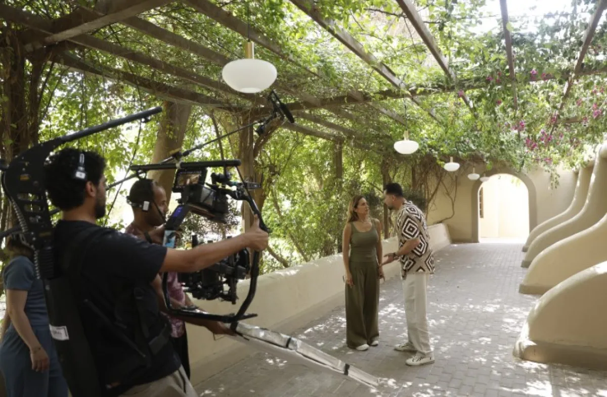 نيللي كريم وشريف سلامة من كواليس جوازة ولا جنازة- الصورة من المكتب الإعلامي