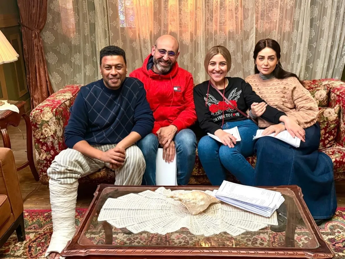 مي كساب وهبة مجدي والمخرج إبراهيم فخر ومحمد جمعة من كواليس نون النسوة - الصورة من صفحة محمد جمعة على فيس بوك