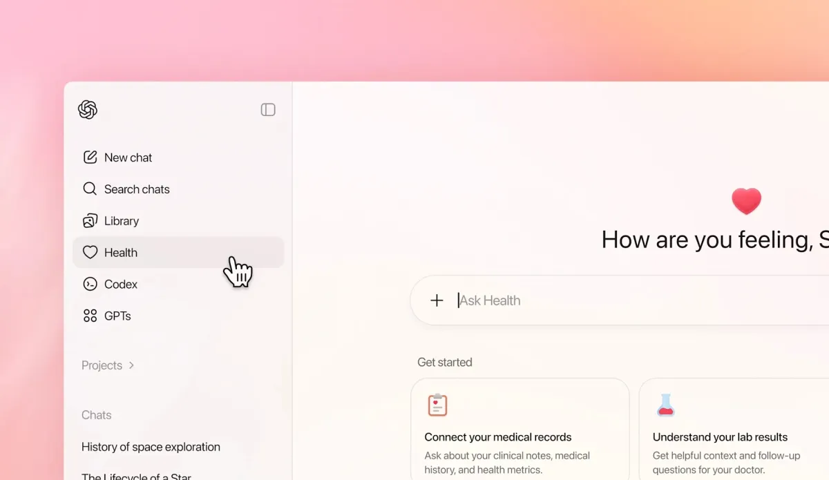 أوبن إيه آي تطلق ChatGPT Health - الصورة من الموقع الرسمي لشركة openai
