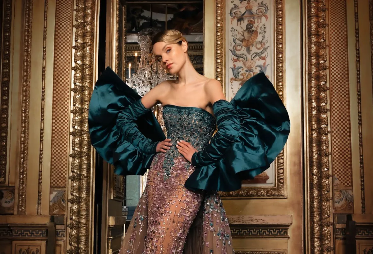 تصميم من مجموعة زياد نكد للأزياء الراقية ربيع 2026- الصورة من العلامة