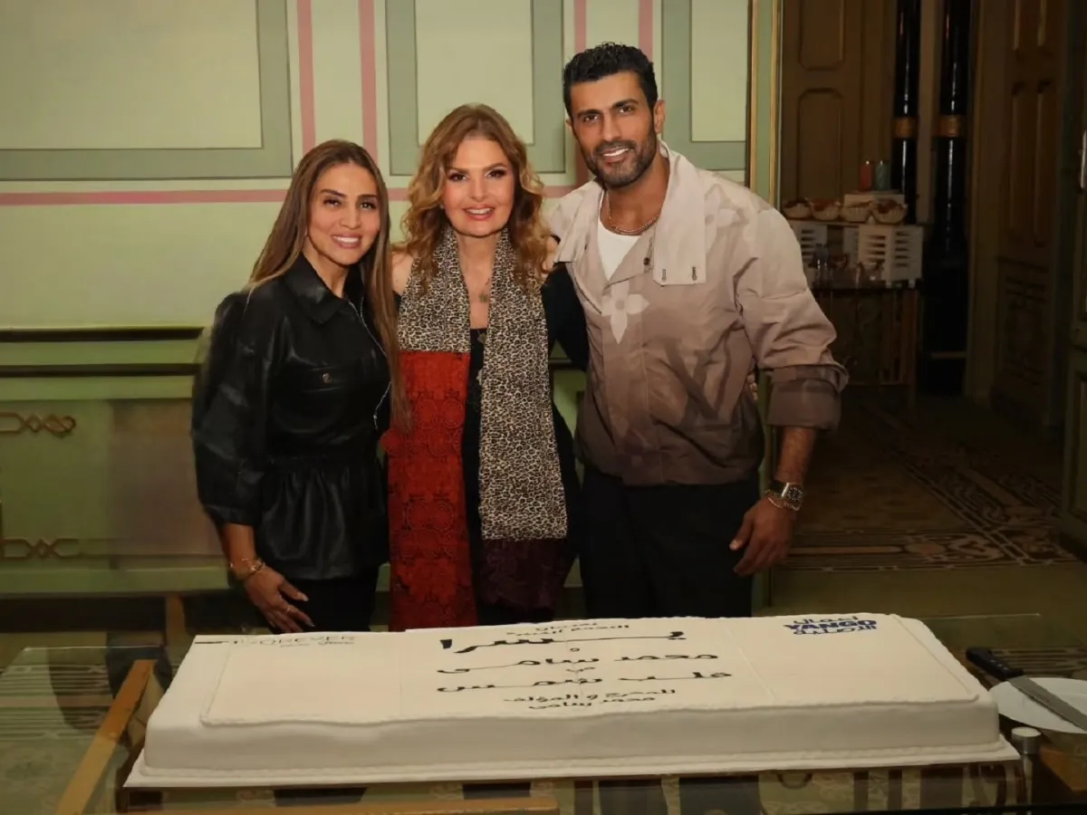 محمد سامي ويسرا والمنتجة مها سليم - الصورة من حساب محمد سامي على إنستغرام