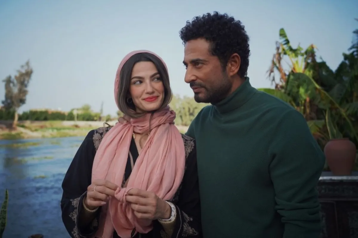 تارا عماد وعمرو سعد في كواليس افراج  - الصورة من صفحتها على انستغرام