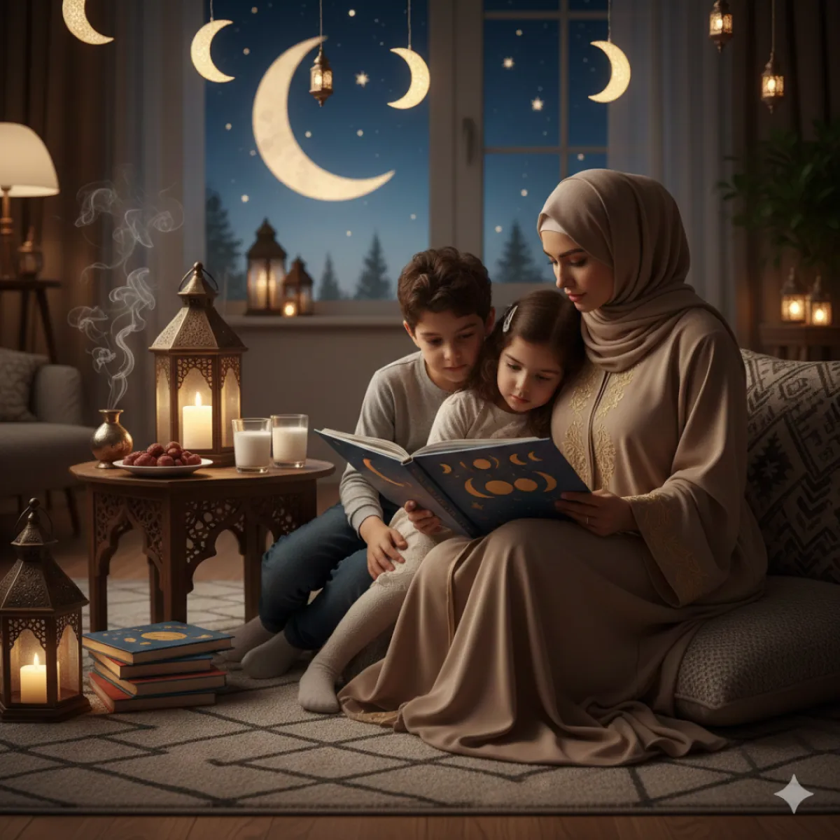 صورة أم مع طفليها