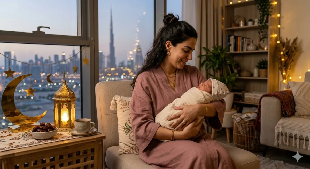 صورة أم مع مولودها