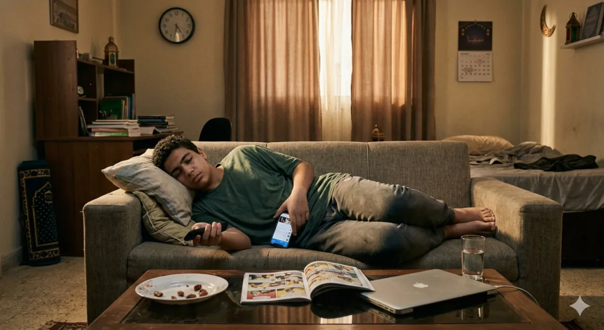 صورة مراهق يبدو كسولا