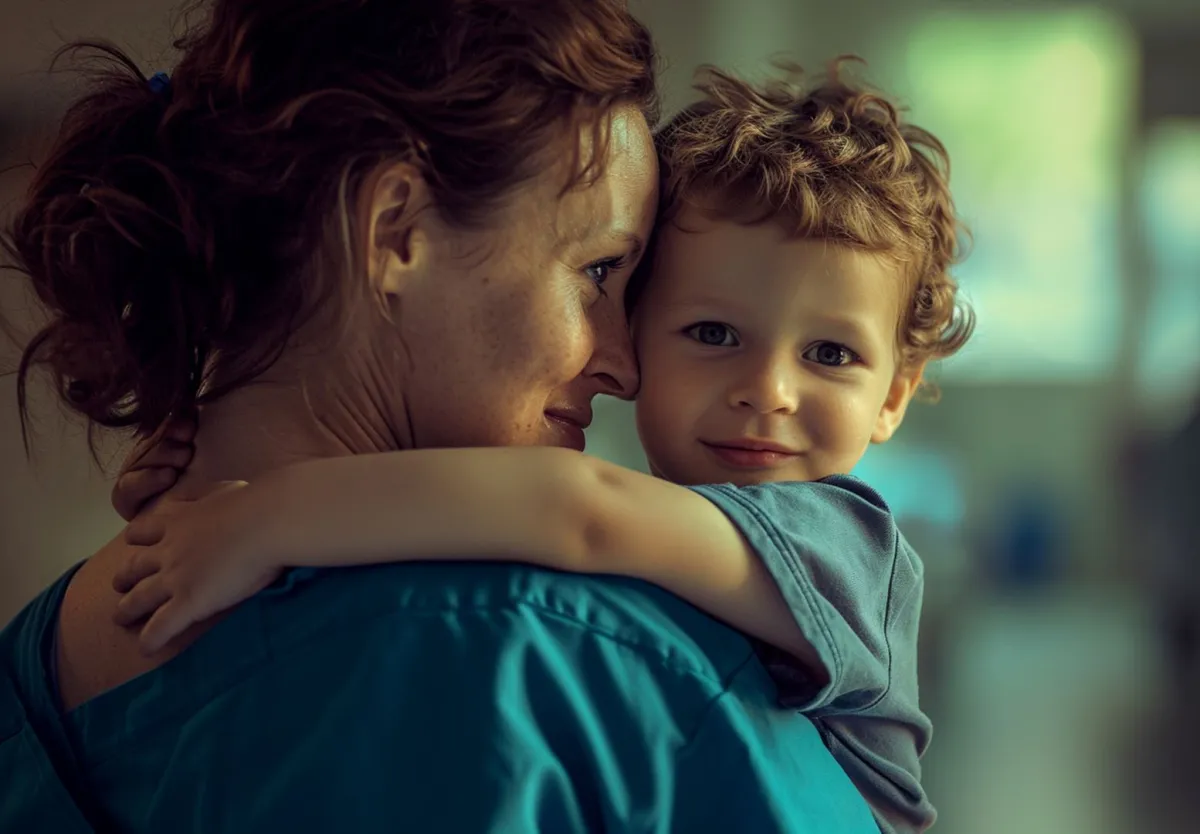 صورة تعبر عن علاقة رائعة بين أم وطفلها