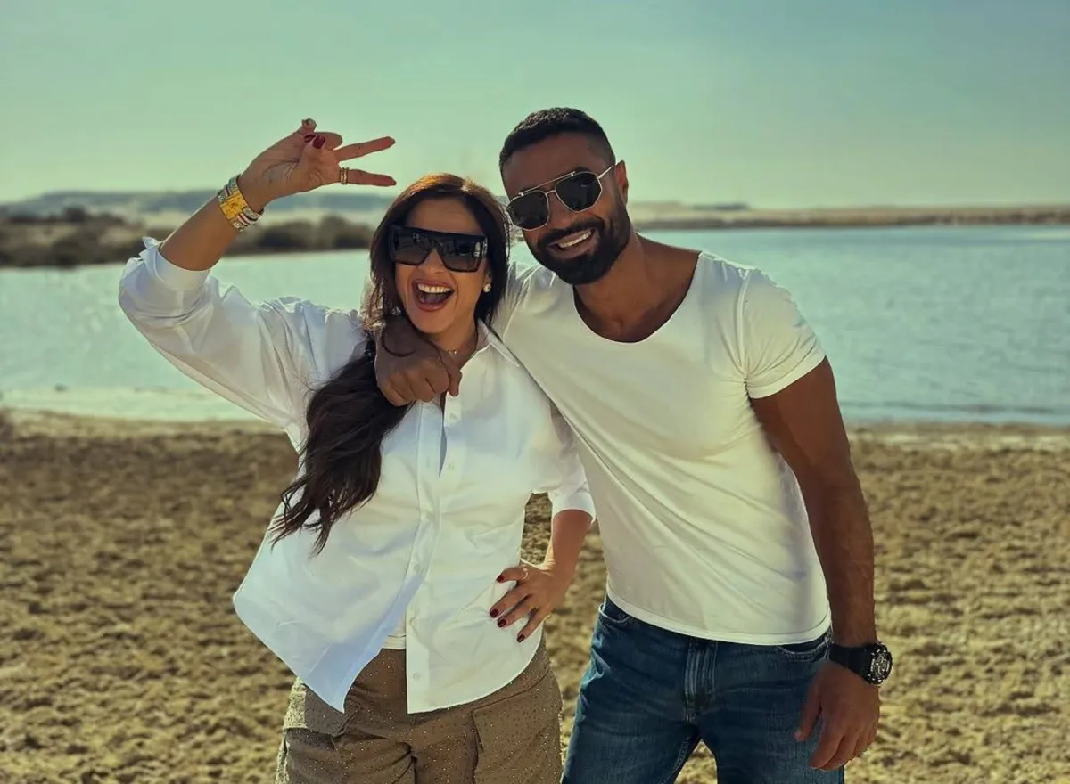 ياسمين عبد العزيز وكريم فهمي من كواليس المسلسل - الصورة من حساب ياسمين عبد العزيز على انستغرام