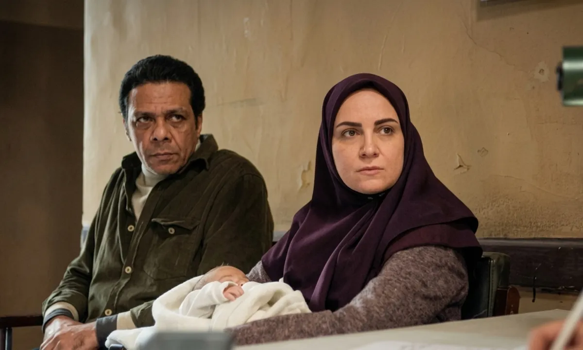 ريهام عبد الغفور وحمزة العيلي - الصورة سكرين شوت من حلقات مسلسل حكاية نرجس