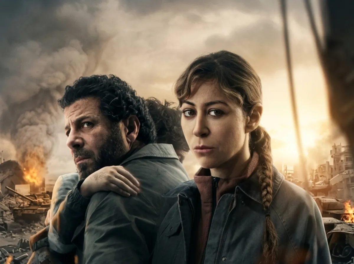 منة شلبي وإياد نصار من بوستر مسلسل صحاب الأرض - الصورة من حساب المخرج بيتر ميمي على الفيس بوك