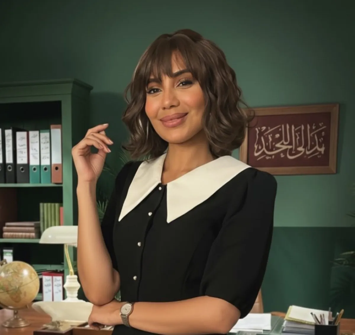 لبنى عبد العزيز من كواليس المسلسل - الصورة من مكتبها الصحفي