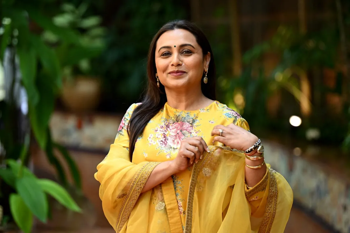 راني موخرجي في مومباي (Rani Mukerji in Mumbai). مصدر الصورة: LEON NEAL / POOL / AFP