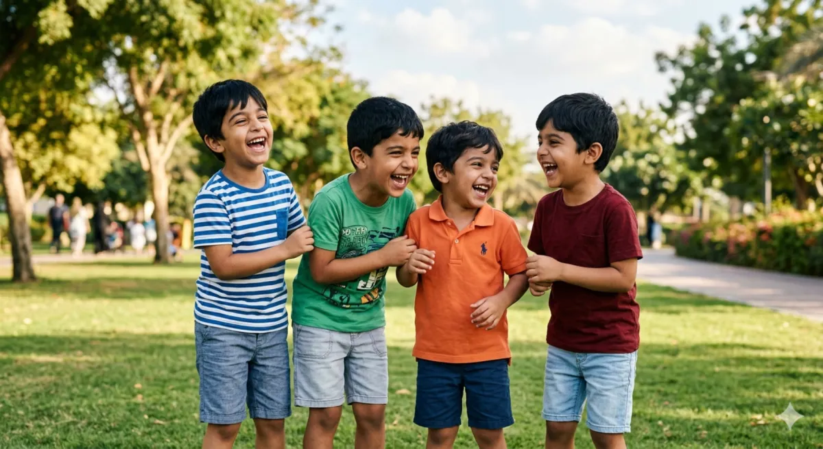 صورة أطفال يضحكون