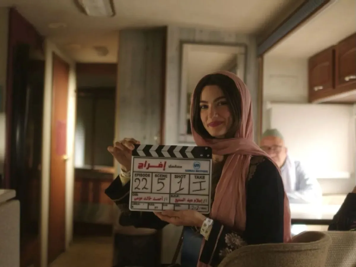تارا عماد فى كواليس مسلسل إفراج - الصورة من حسابها على إنستغرام